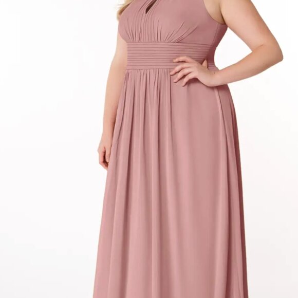 azazie | bonnie bridesmaid wedding dress | dusty rose size 22 - Picture 3 of 3